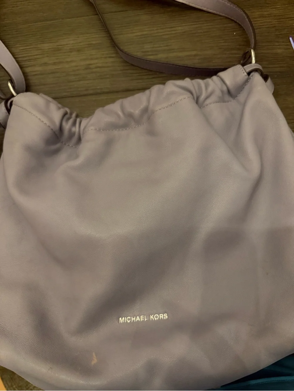 Michael Kors lavender Leather Hobo bag with Gold Logo